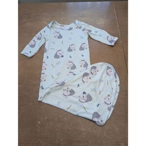 Baby Noah Sleep Sack size 0-3m hippos long sleeve knotted gender neutral
